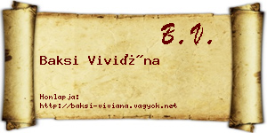 Baksi Viviána névjegykártya